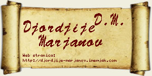 Đorđije Marjanov vizit kartica